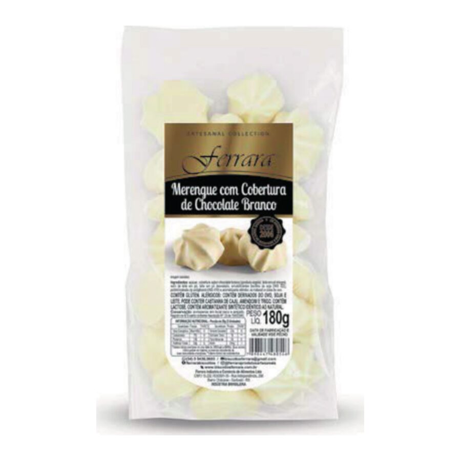 Merengue com Cobertura de Chocolate Branco