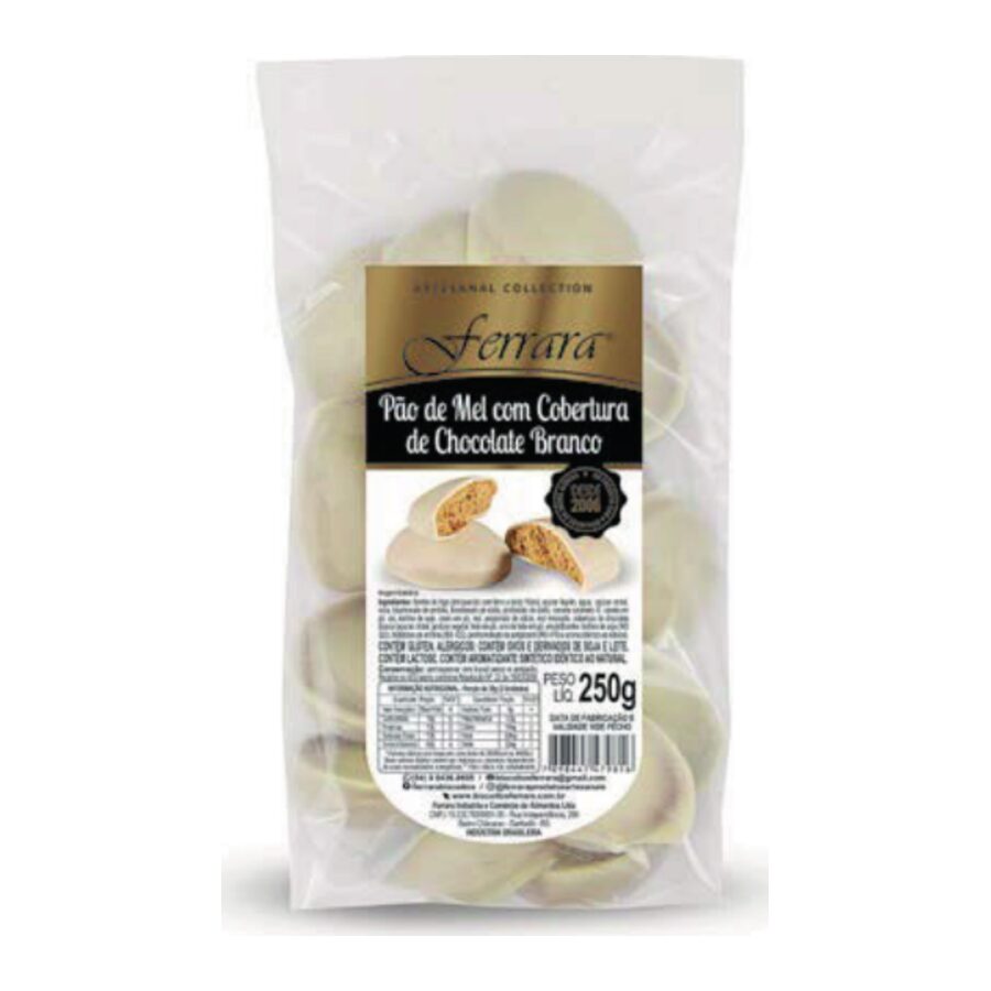 Pão de Mel com Cobertura de Chocolate Branco